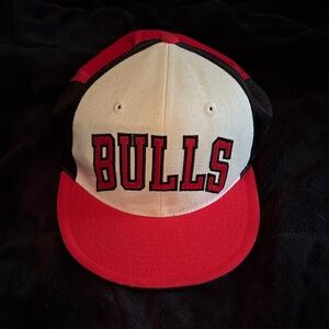 BULLS Reebok Red and Black Cap